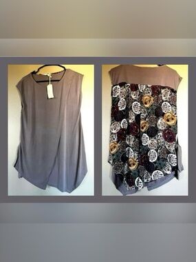 Mystree sleeveless blouse. New with tags. Ties on the side. Women’s size Small